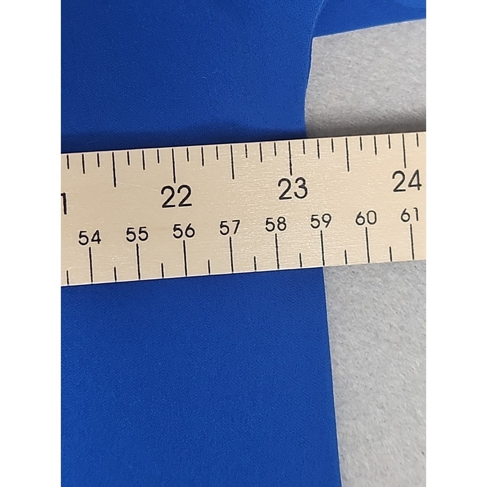 J JILL WEAREVER COLLECTION SIZE L ROYAL BLUE SPLIT NECK SHORT SLEEVE TOP - Picture 5 of 6